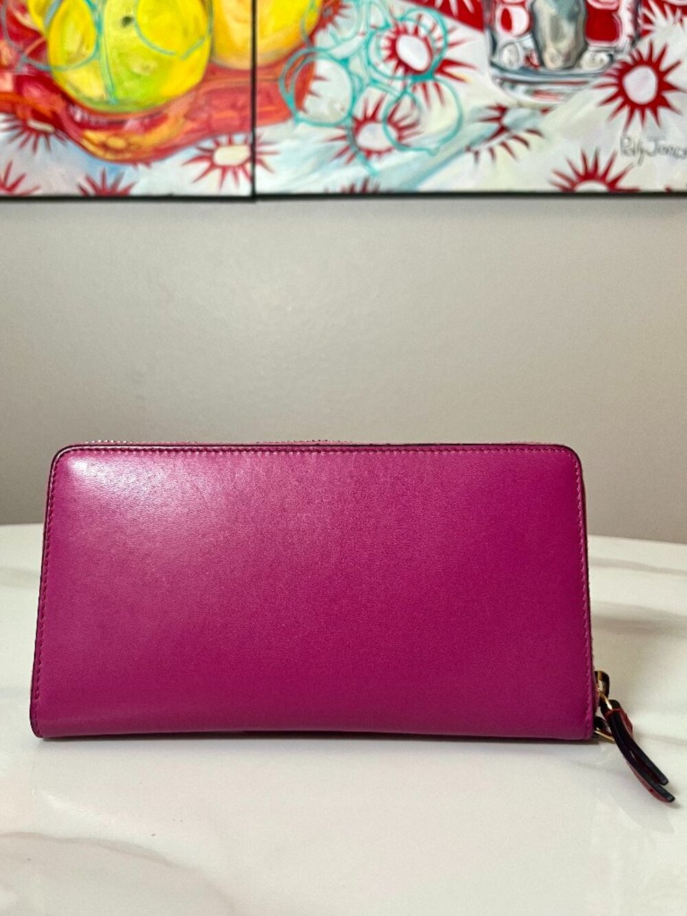 Gucci Pink Leather Zip Around Wallet Wristlet + Box - Picture 4 of 12